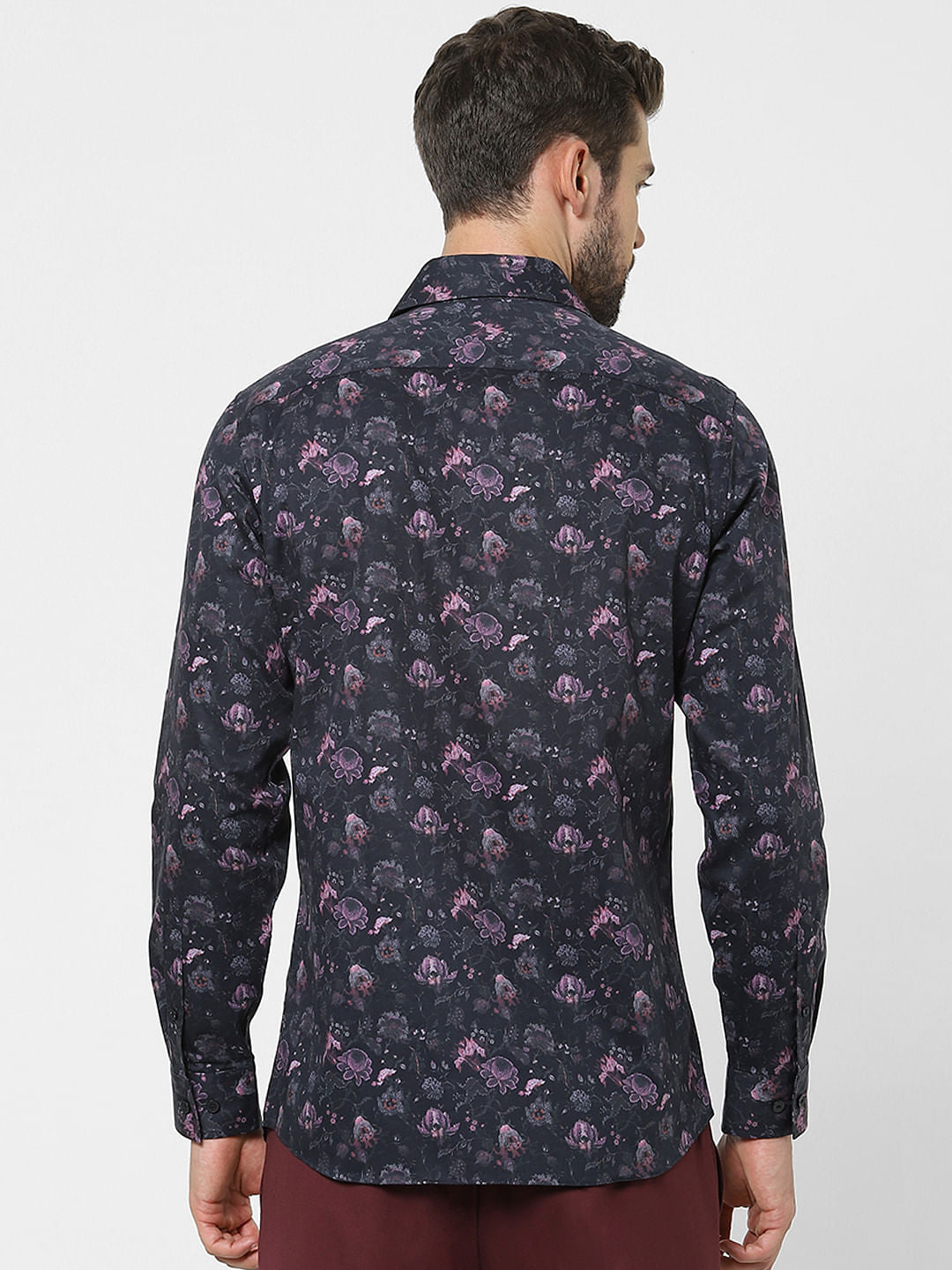 Black Floral Print Organic Cotton Shirt