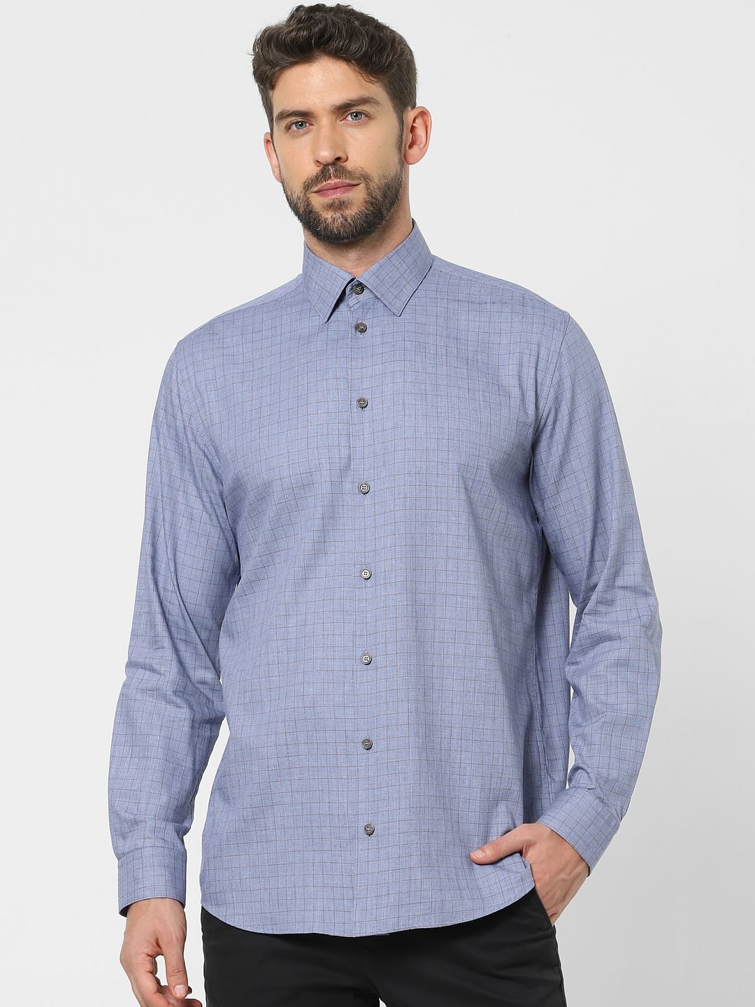 Grey Check Organic Cotton Full Sleeves Shirt