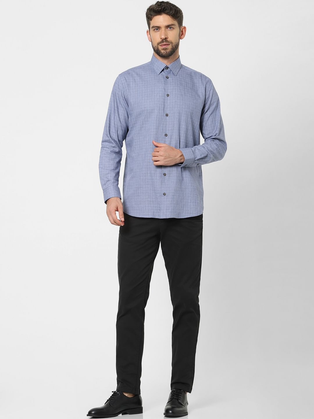 Grey Check Organic Cotton Full Sleeves Shirt