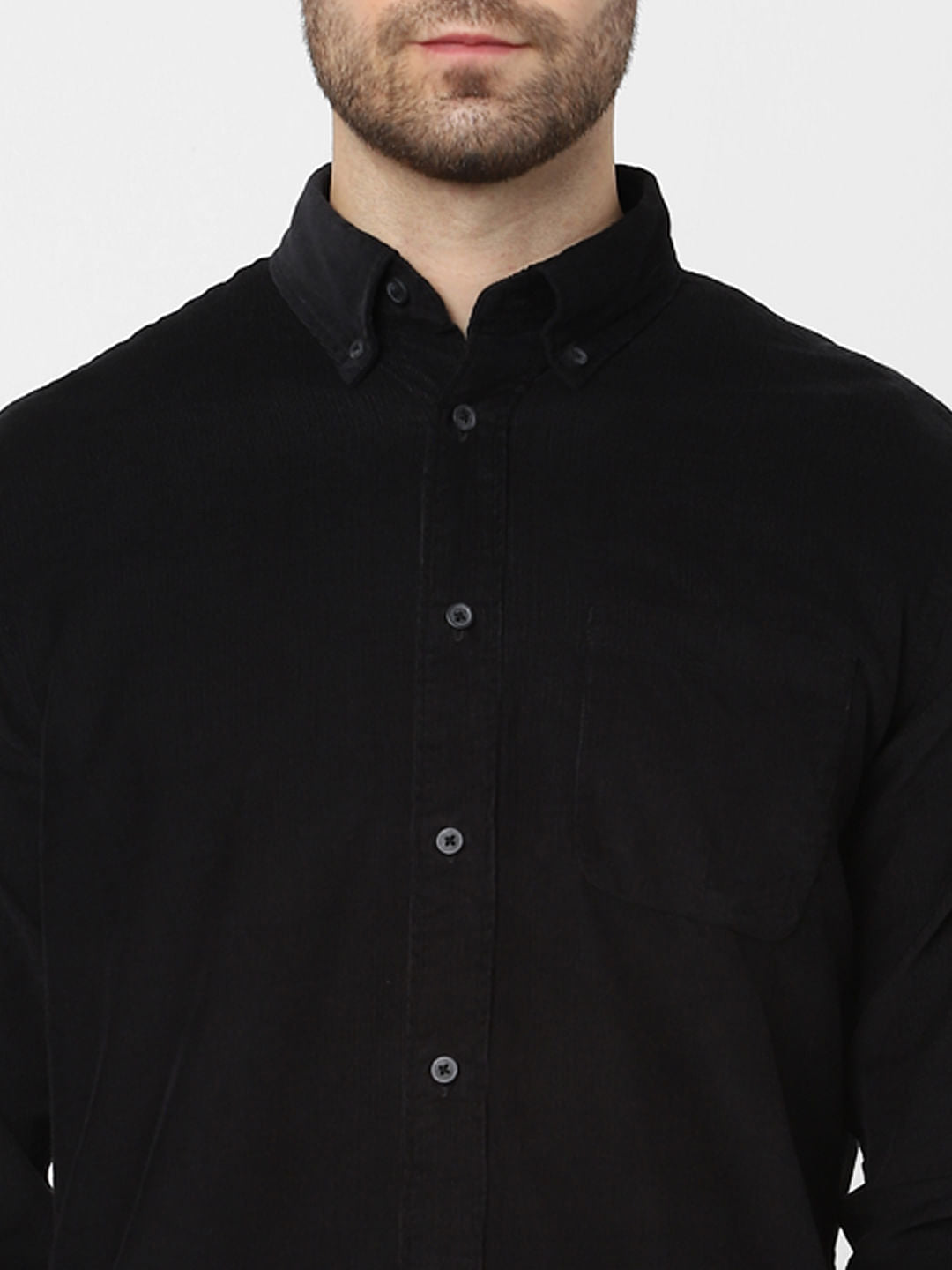 Black Organic Cotton Full Sleeves Shirt