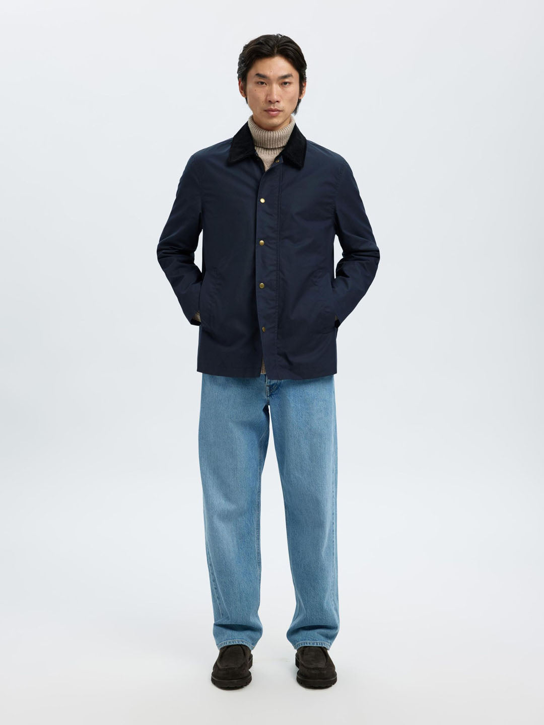 Dark Blue Waxed Cotton Jacket
