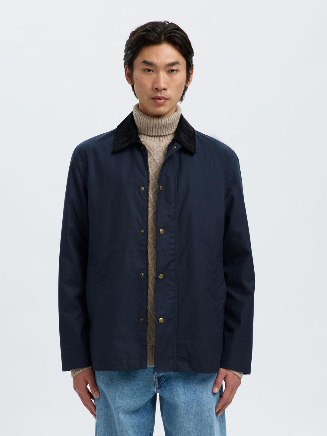 Dark Blue Waxed Cotton Jacket