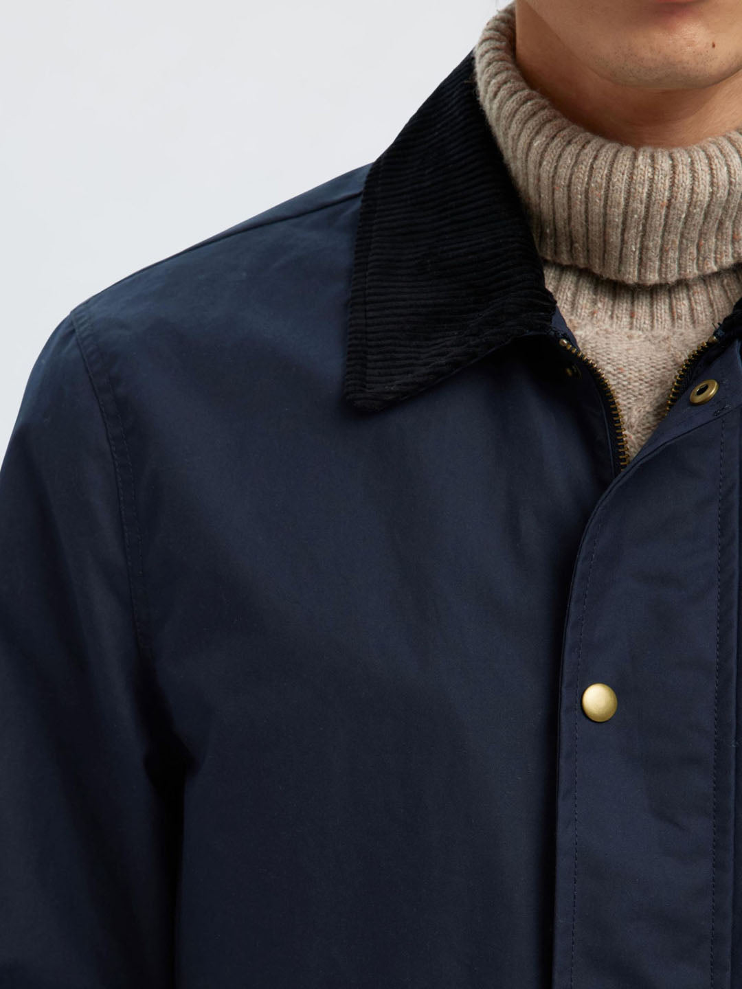 Dark Blue Waxed Cotton Jacket