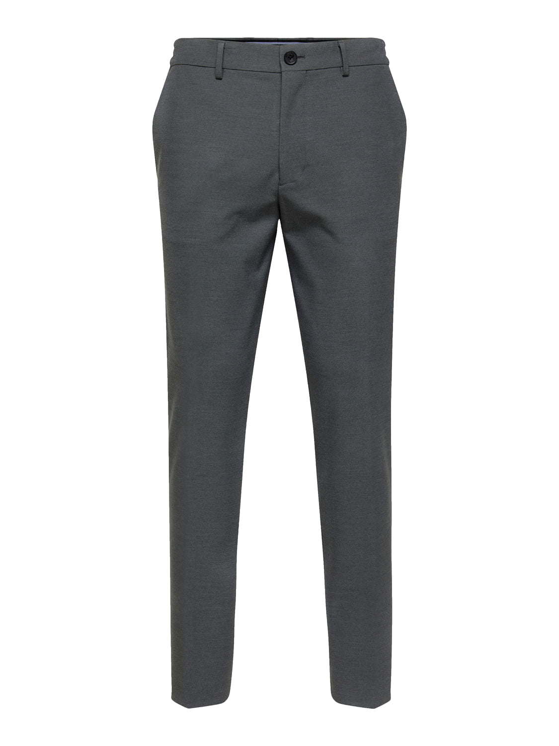 Grey Mid Rise Tailored Trousers