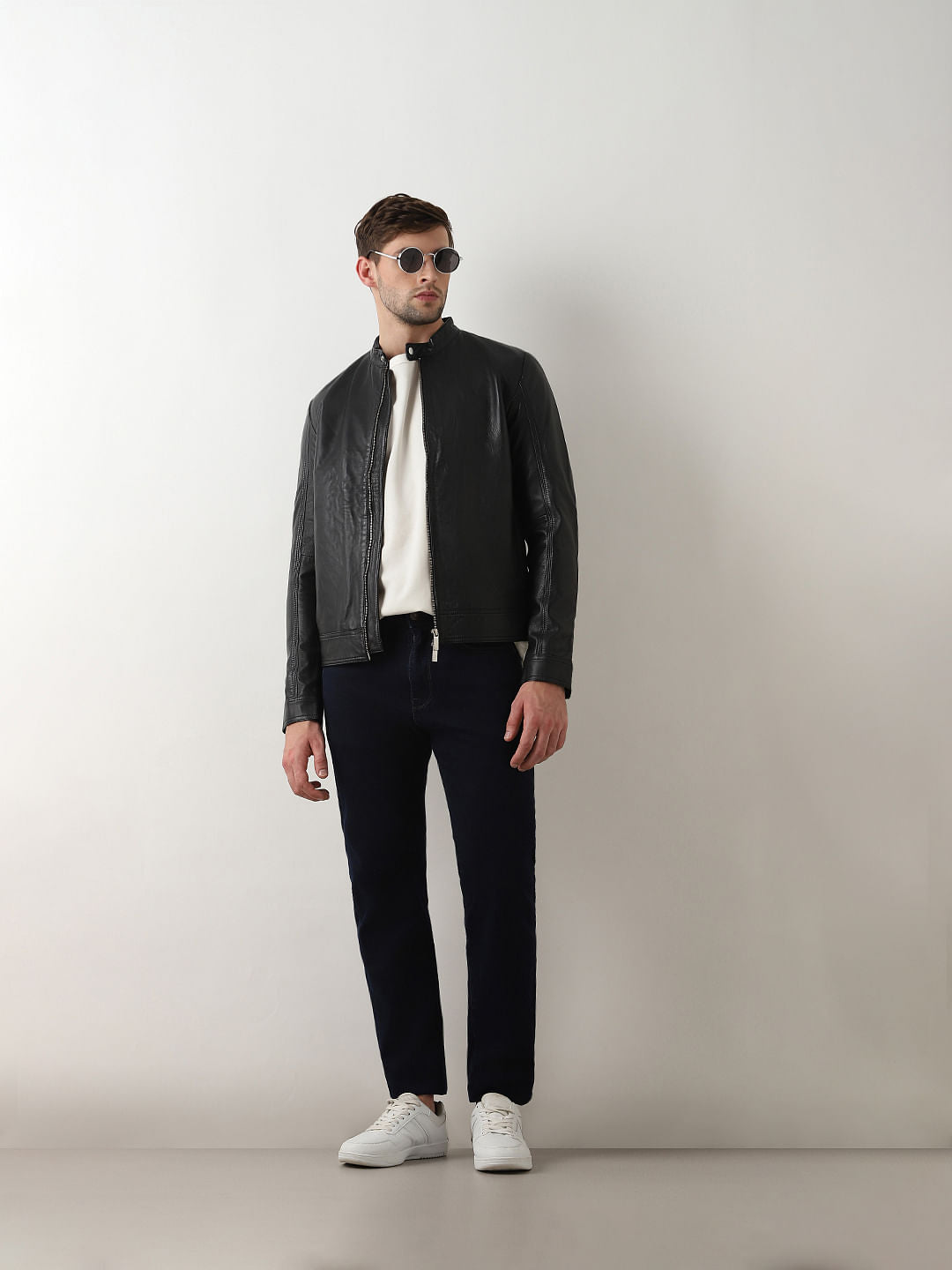 Dark Blue Mid Rise Scott Straight Fit Jeans