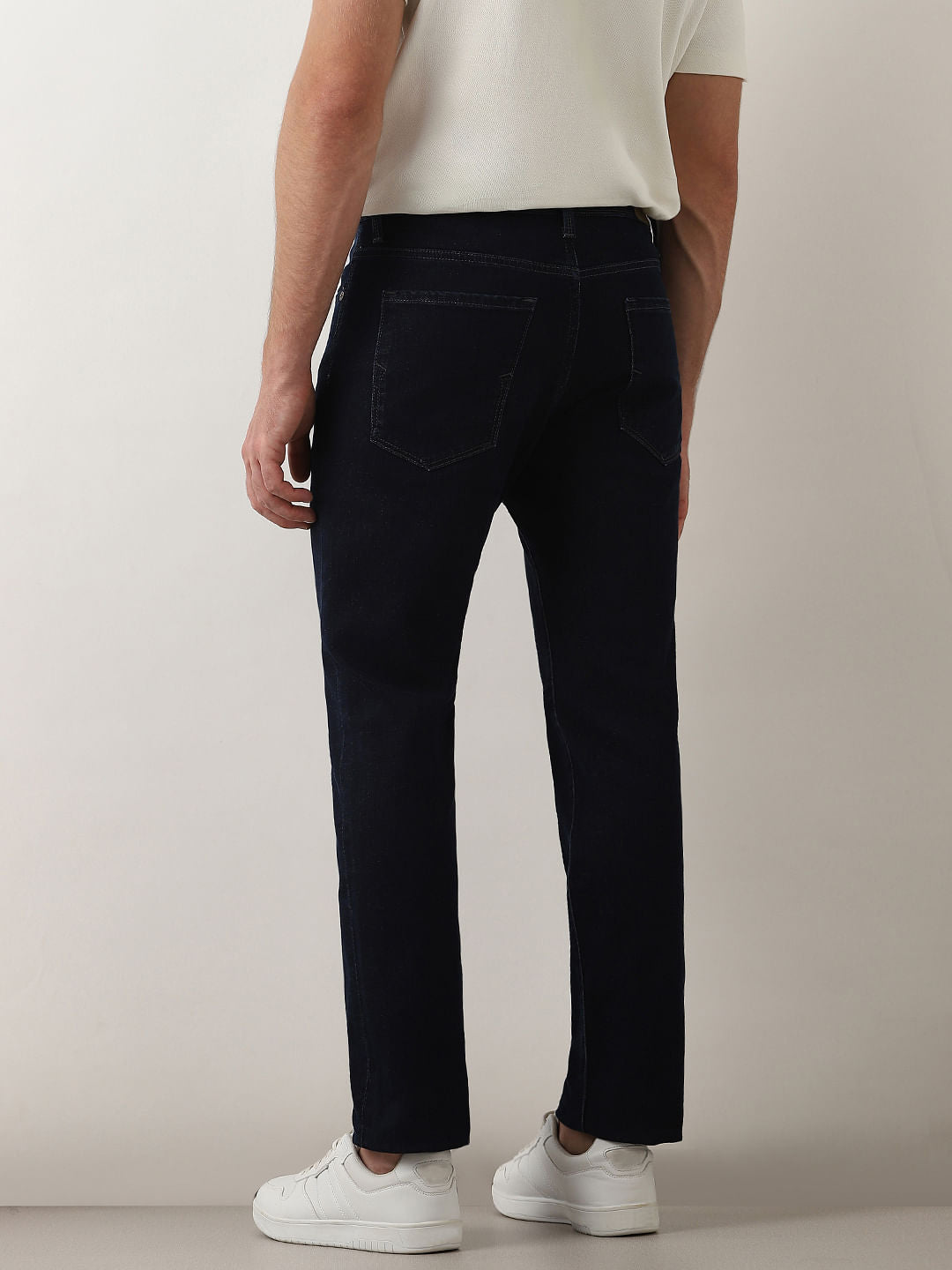 Dark Blue Mid Rise Scott Straight Fit Jeans