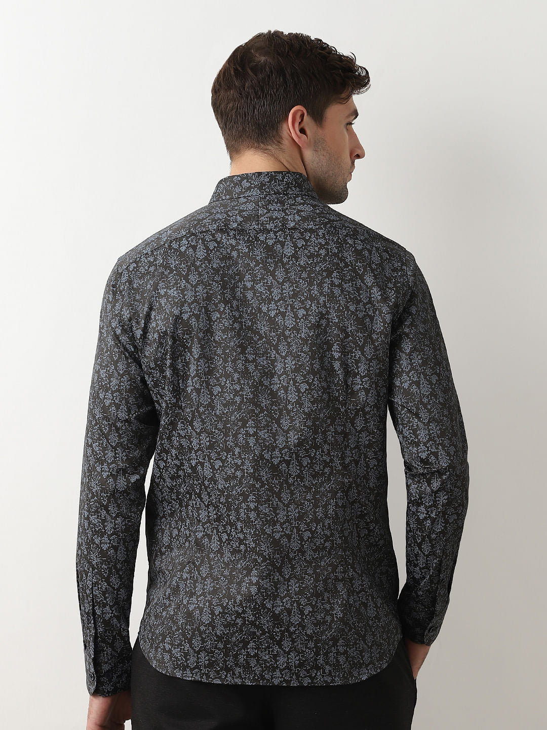 Blue Abstract Print Cotton Shirt