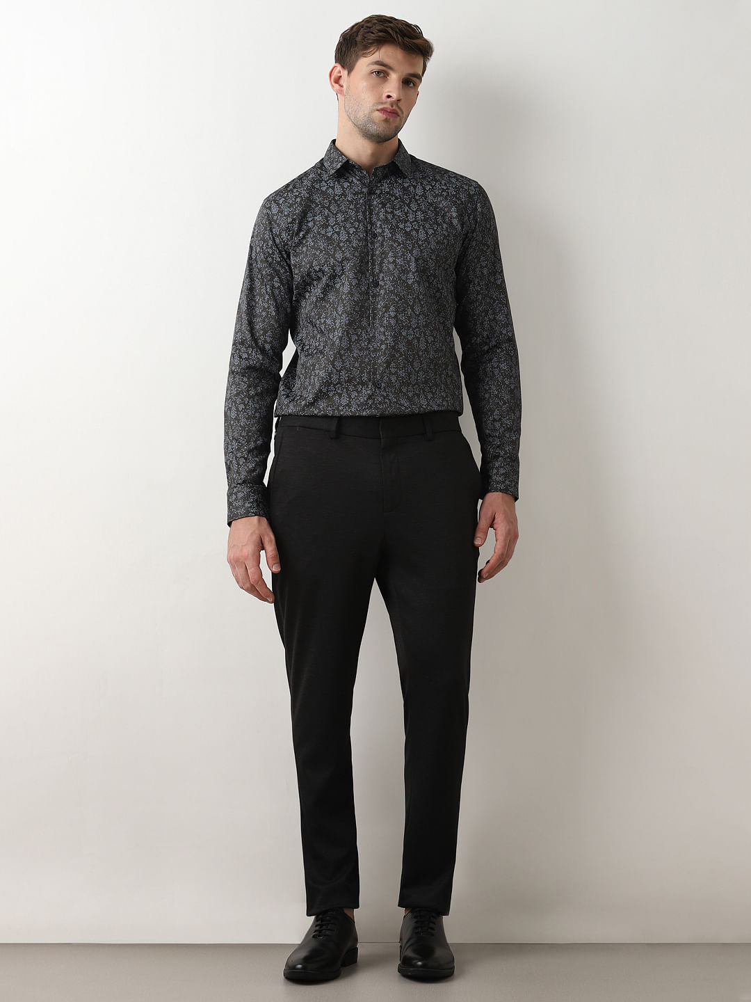 Blue Abstract Print Cotton Shirt