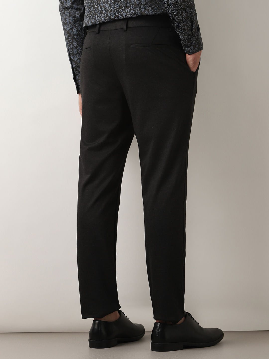Black Mid Rise Knitted Trousers