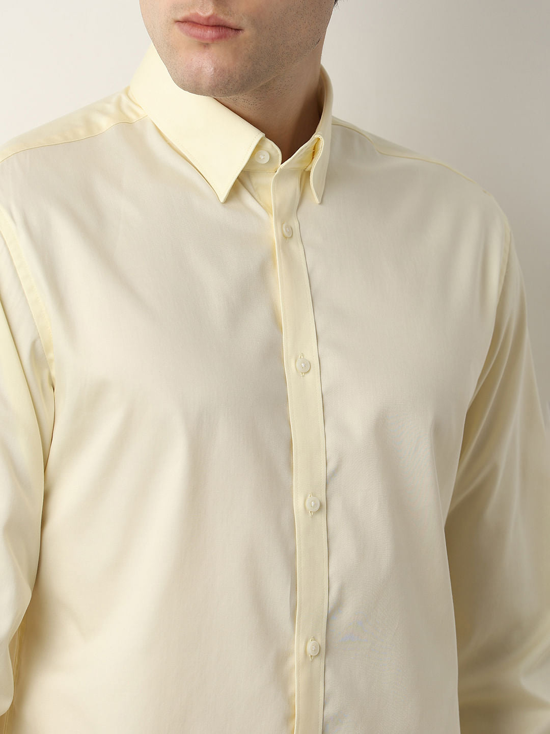 Yellow Slim Fit Full Sleeves Shirt