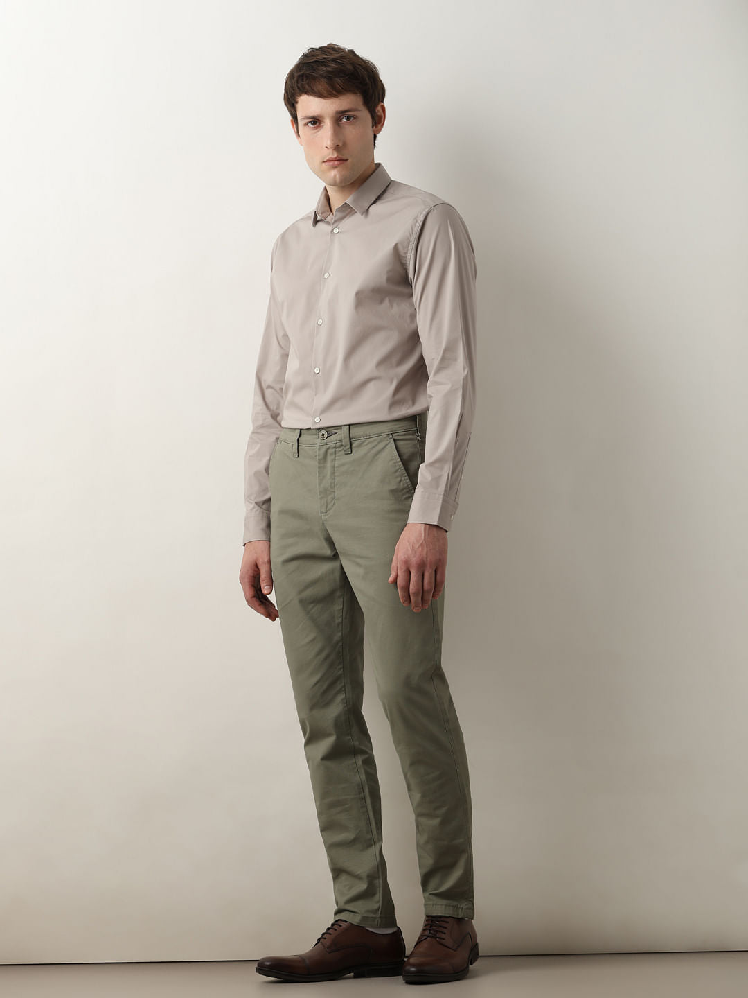 Grey Slim Fit Full Sleeves Shirt