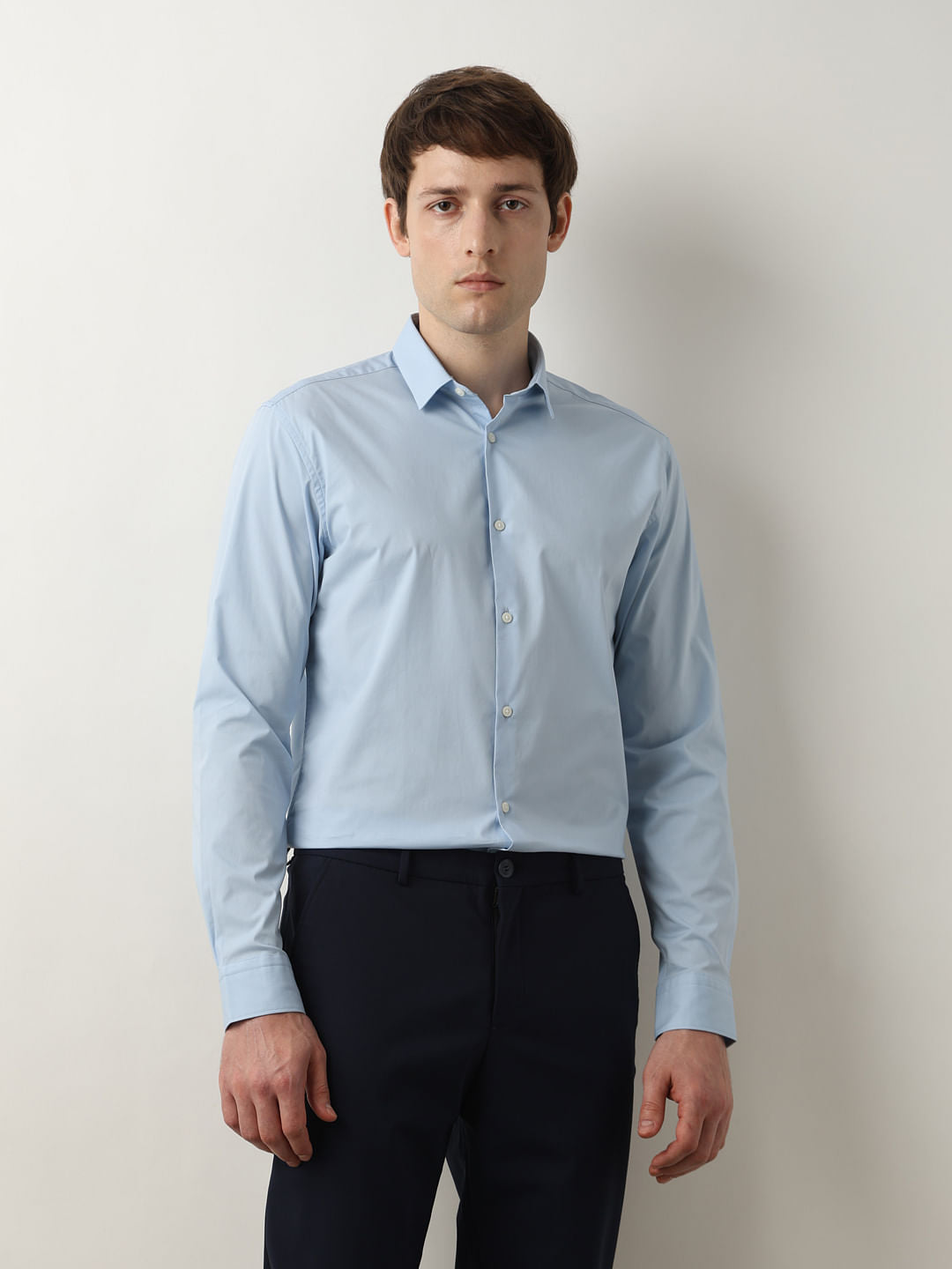 Light Blue Slim Fit Full Sleeves Shirt