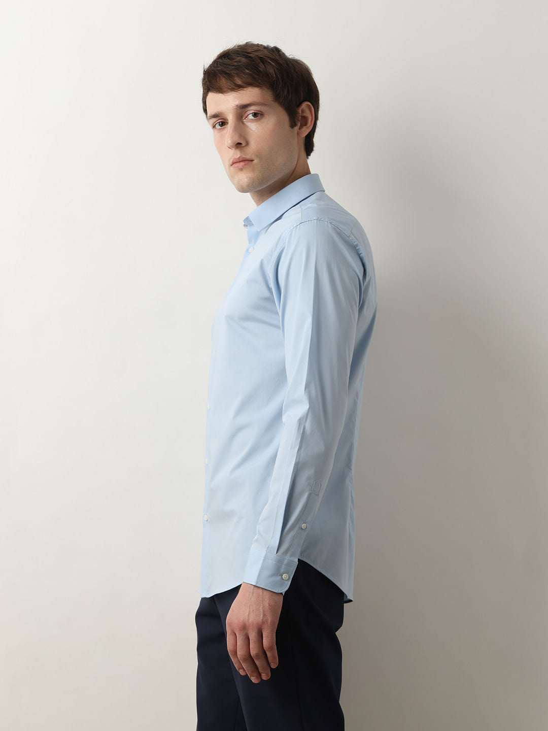Light Blue Slim Fit Full Sleeves Shirt