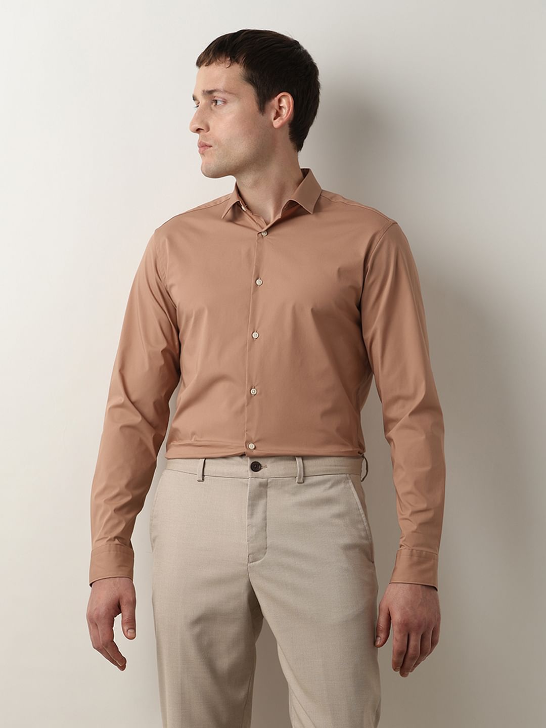 Brown Formal Full Sleeves Shirt