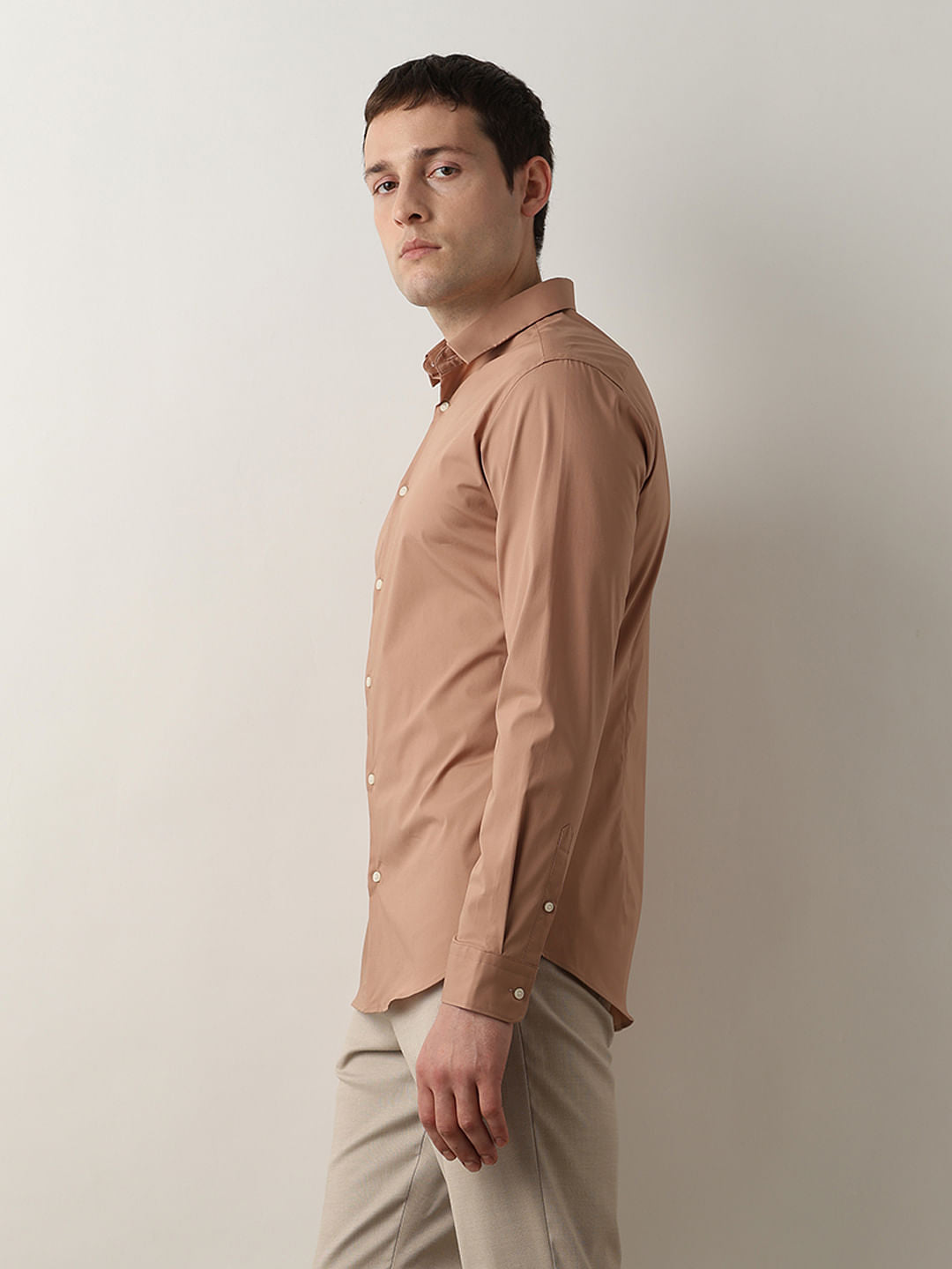 Brown Formal Full Sleeves Shirt