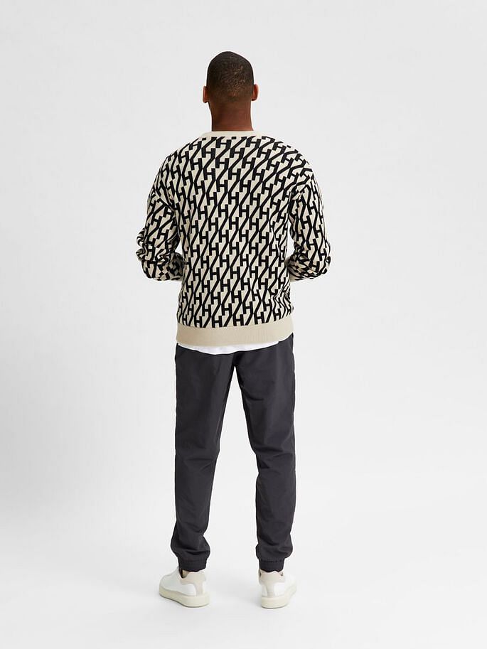 Beige Printed Organic Cotton Pullover