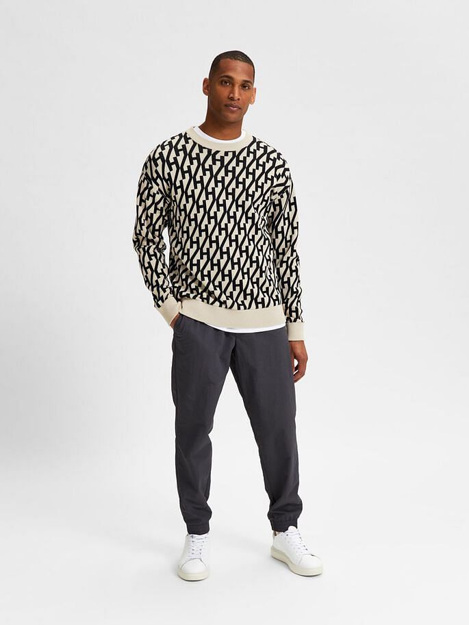 Beige Printed Organic Cotton Pullover