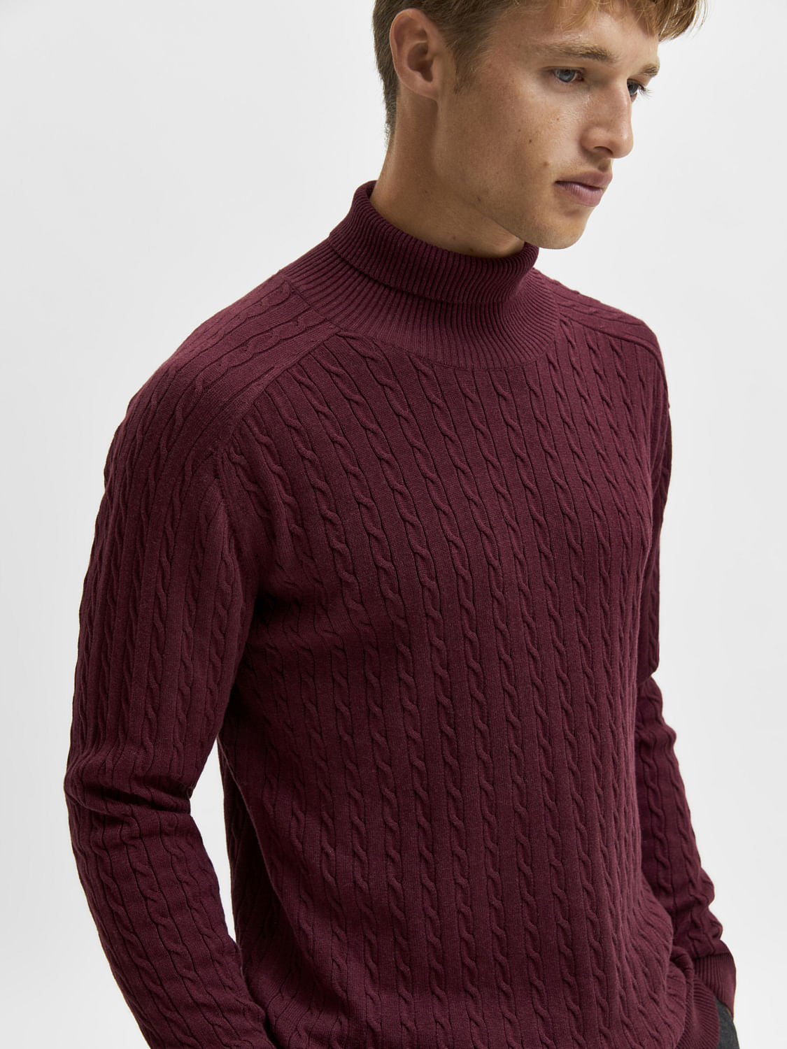 Maroon Organic Cotton Textured Pullover