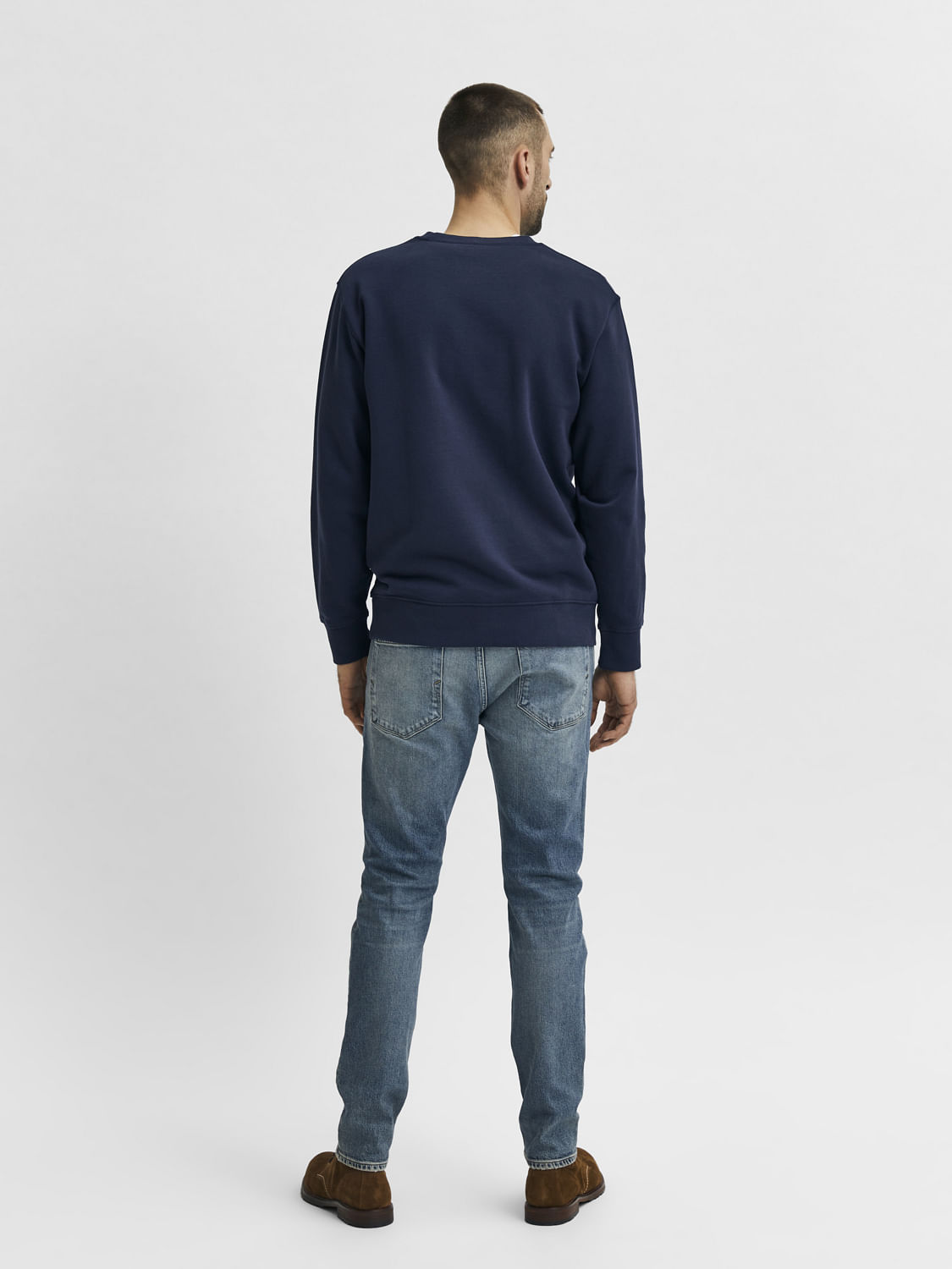 Blue Mid Rise Leon Slim Fit Jeans