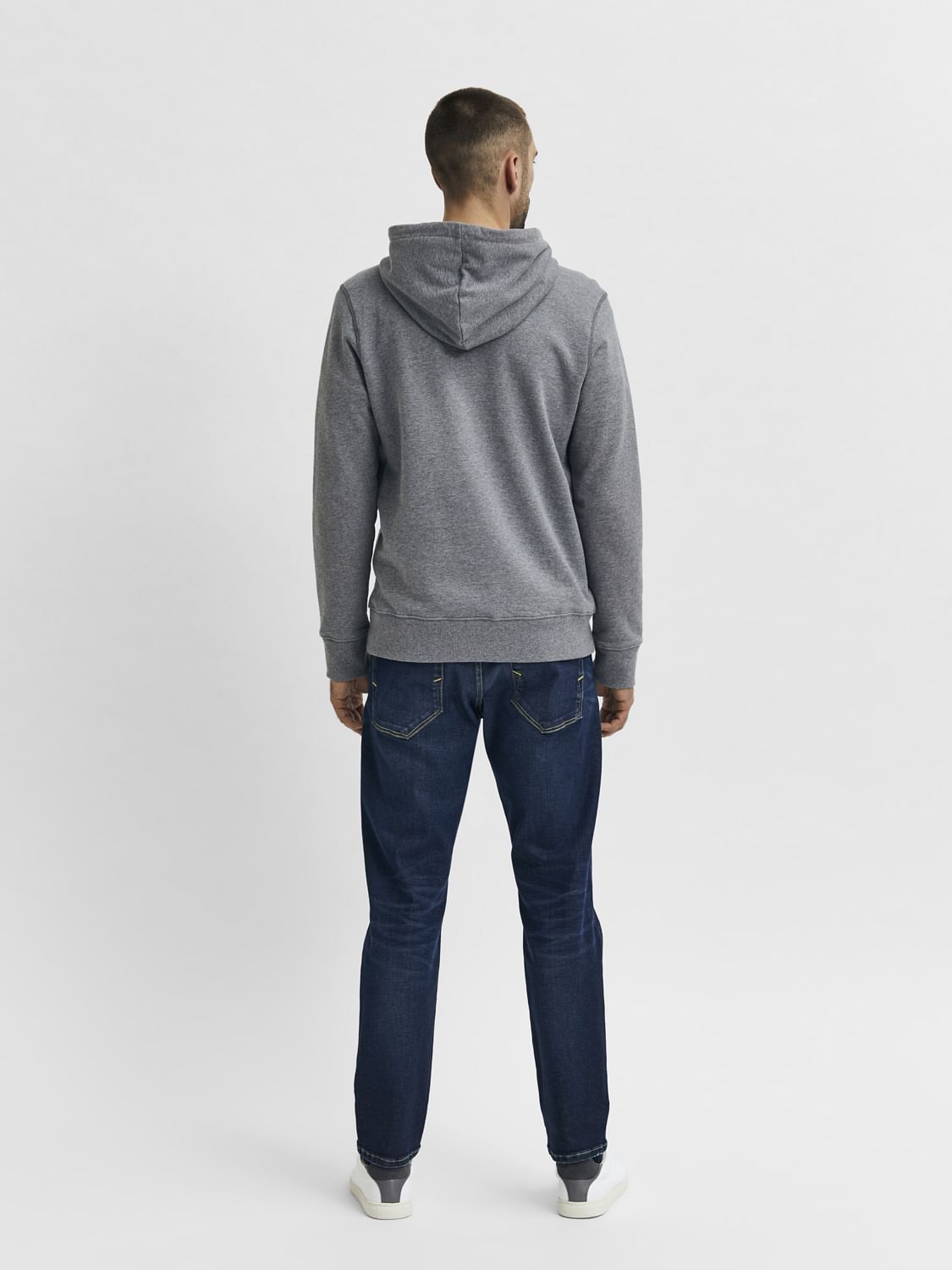 Dark Blue Mid Rise Organic Cotton Straight Fit Jeans