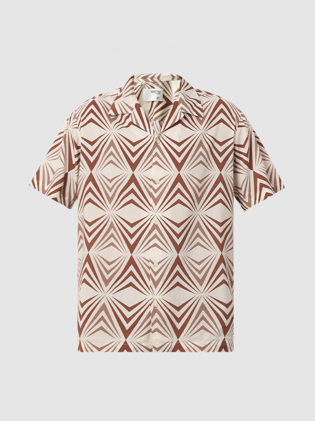 Beige Cuban Collar Shirt