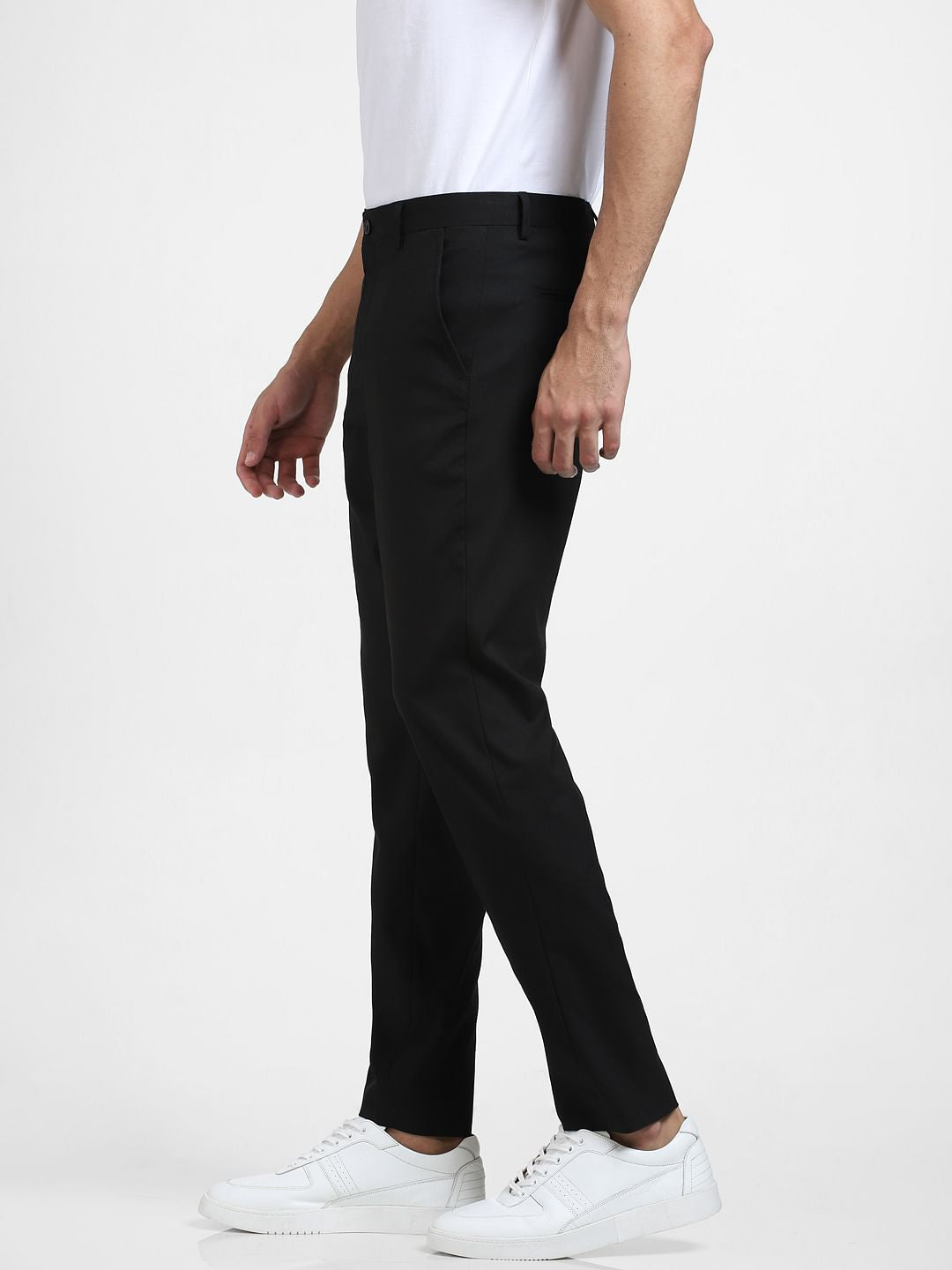 Black Mid Rise Formal Suit-Set Trousers