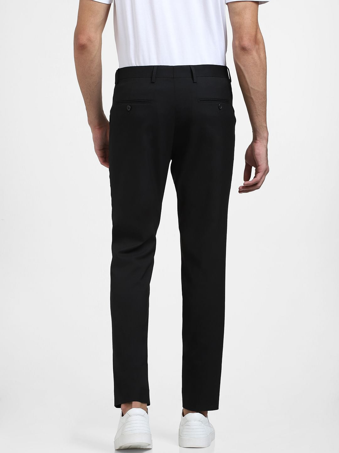 Black Mid Rise Formal Suit-Set Trousers