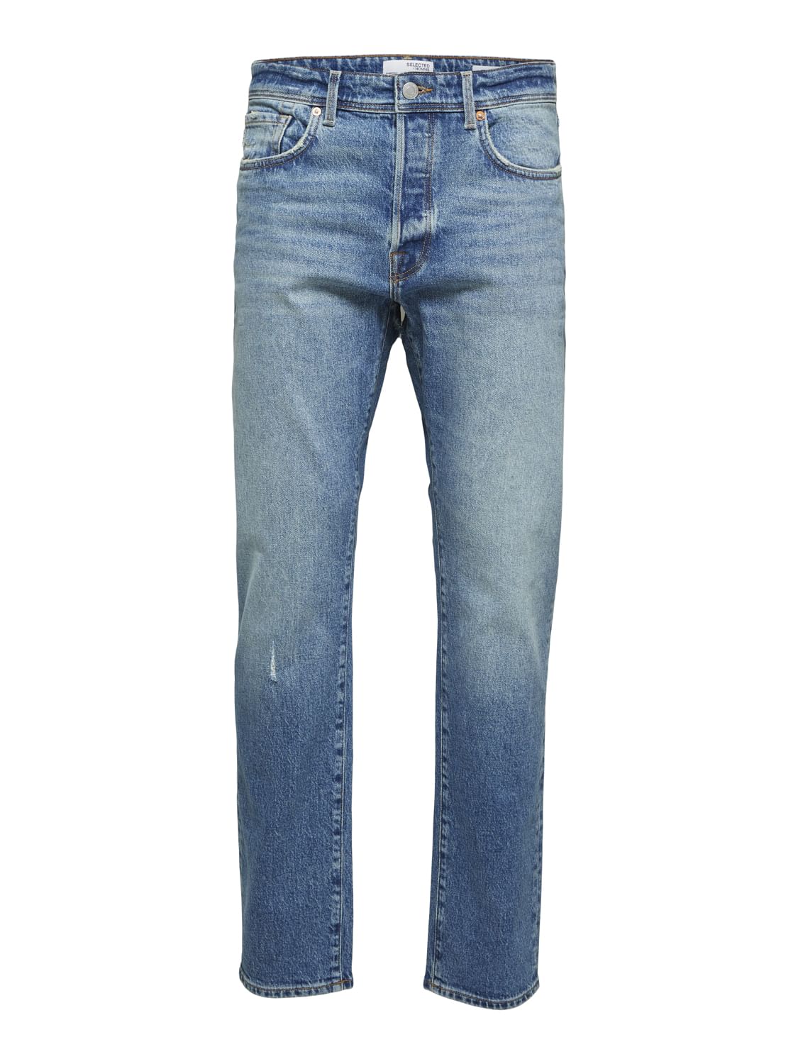 Light Blue Mid Rise Scott Straight Fit Jeans