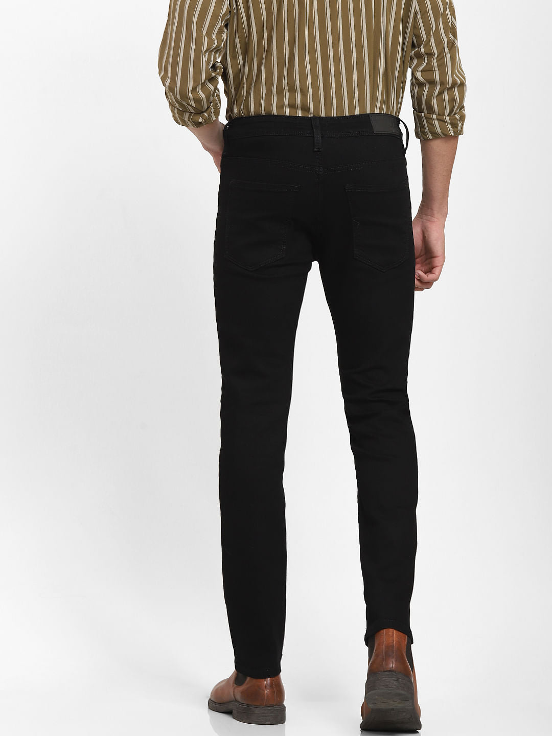 Black Mid Rise Scott Straight Fit
