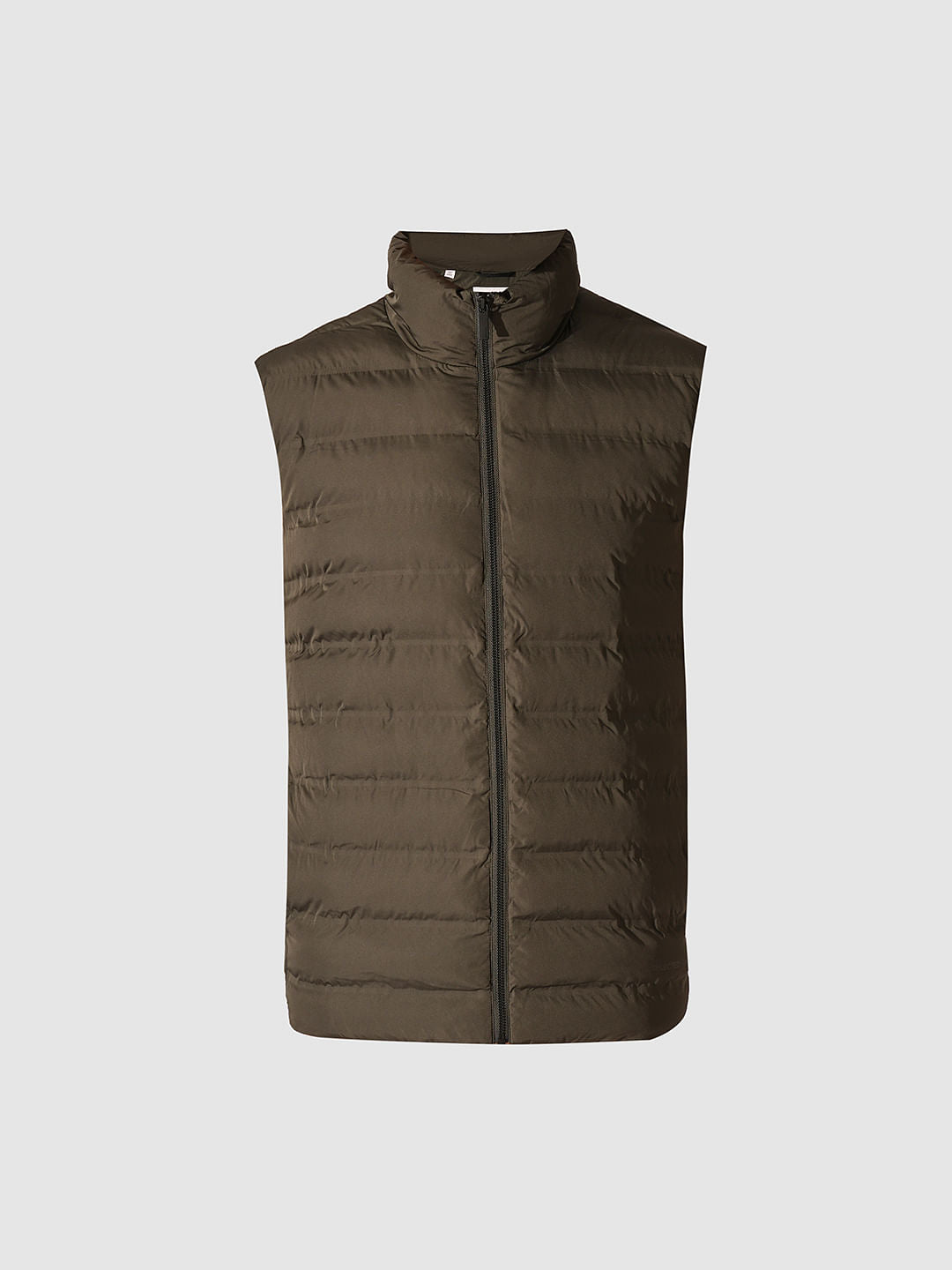 Brown Padded Quilted Gilet