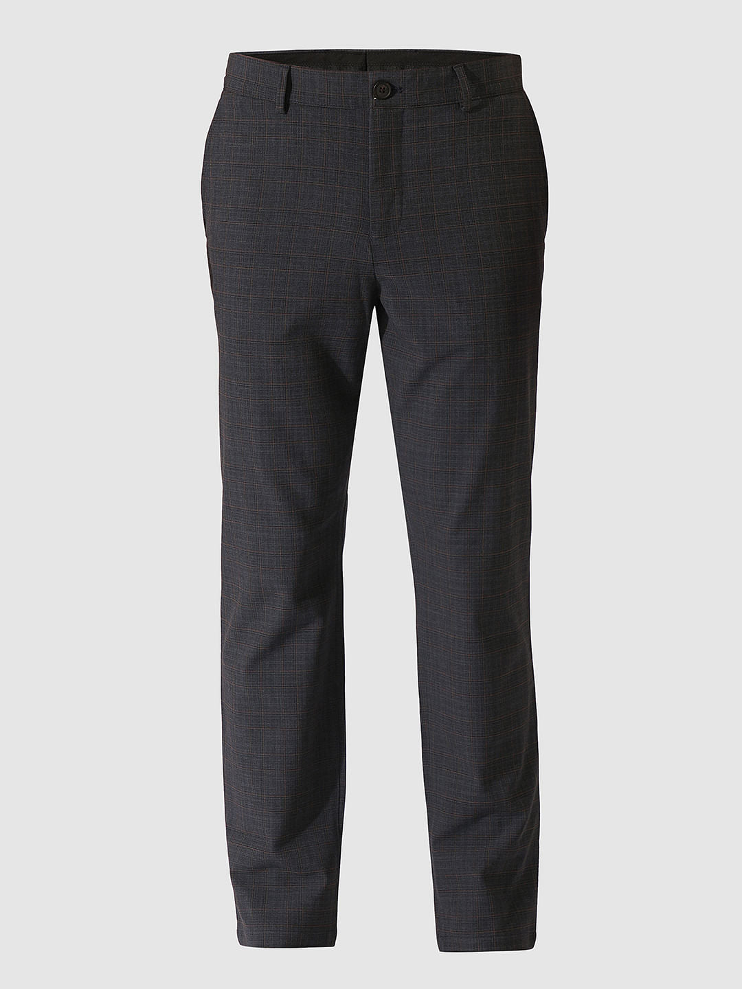 Dark Blue Viscose Blend Tailored Trousers