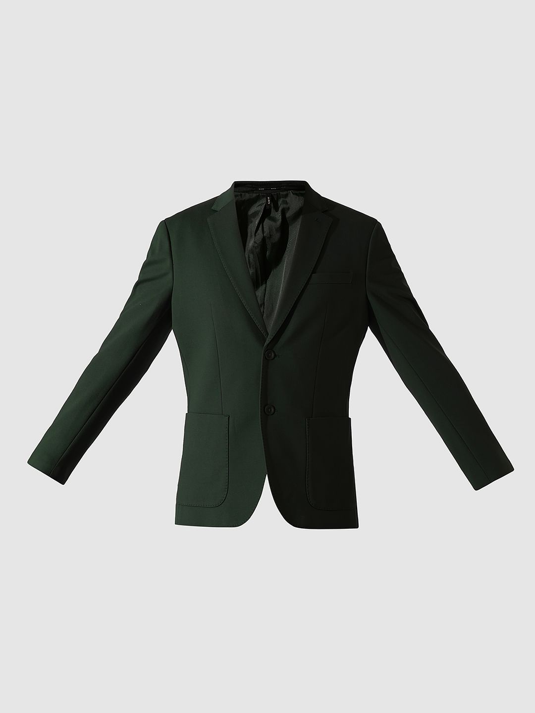 Dark Green Jersey Suit-Set Blazer