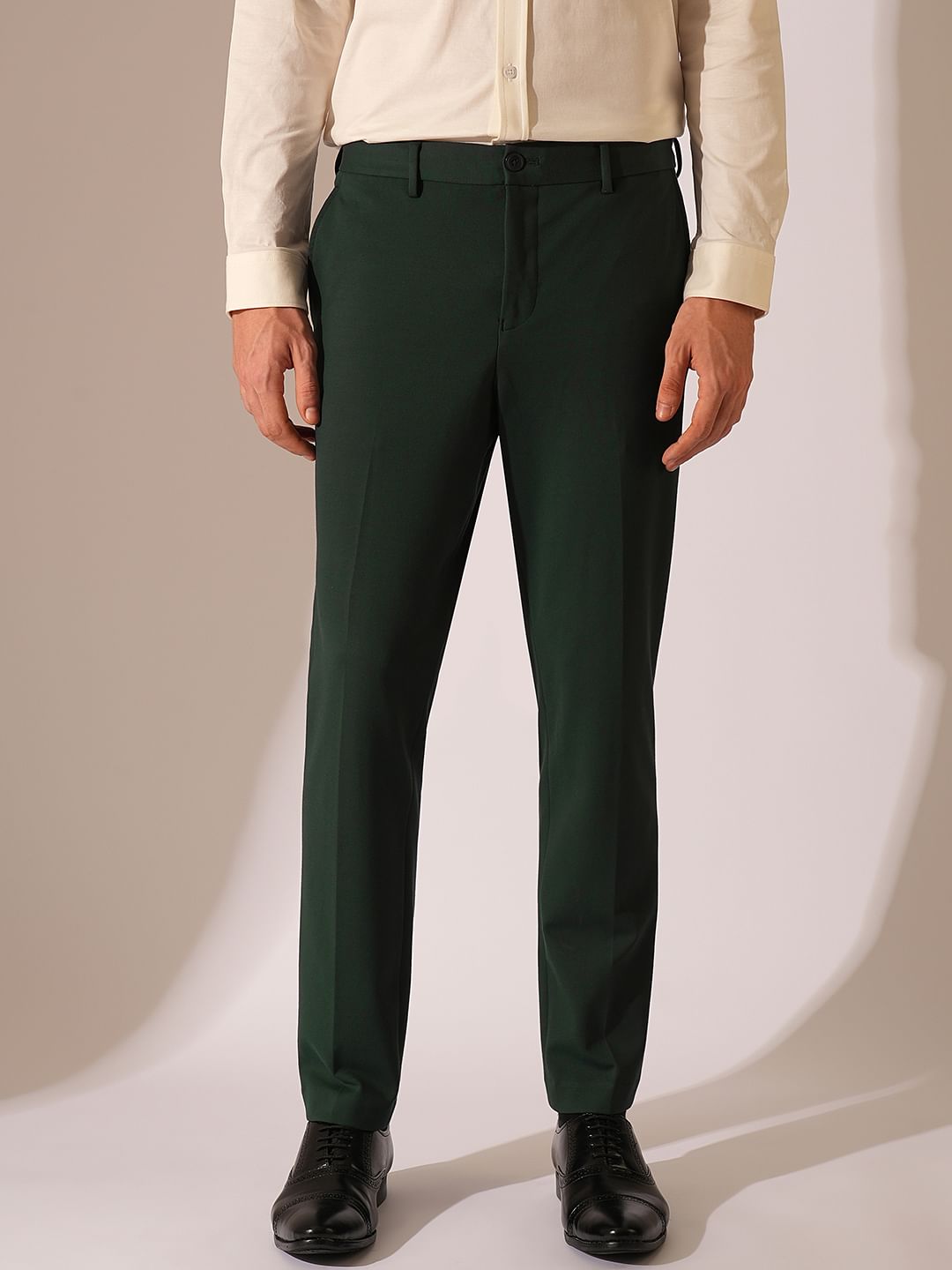 Dark Green Jersey Suit-Set Trousers