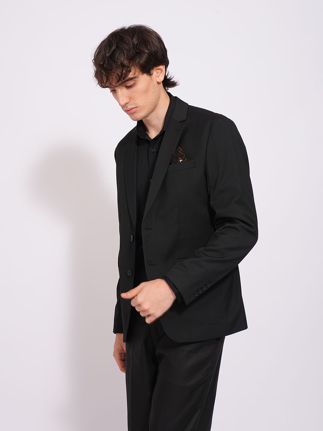 Black Structured Suit-Set Blazer