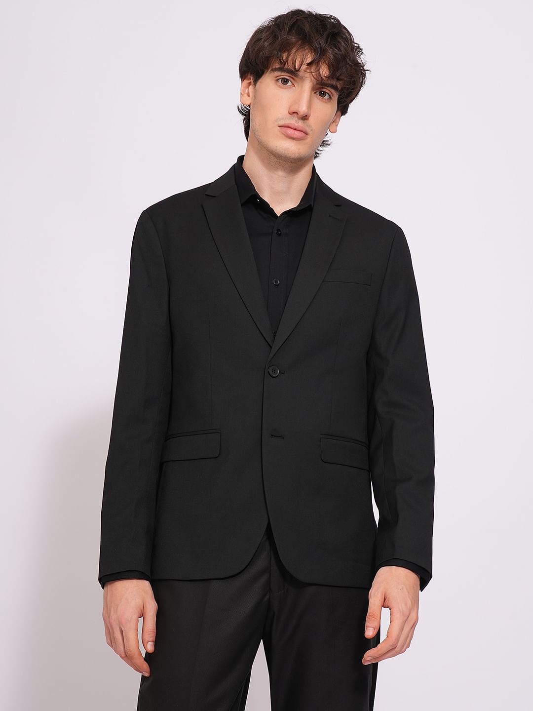 Black Structured Suit-Set Blazer