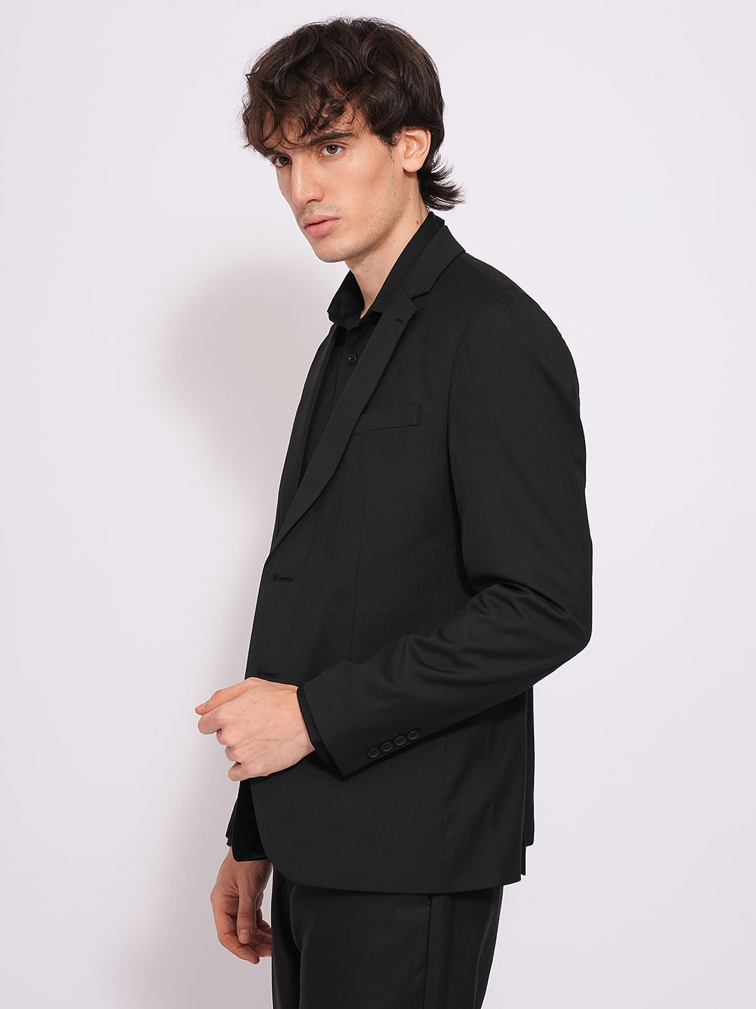 Black Structured Suit-Set Blazer