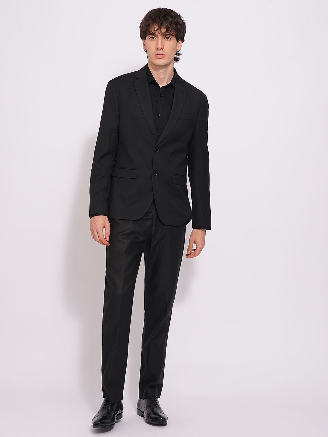 Black Structured Suit-Set Blazer