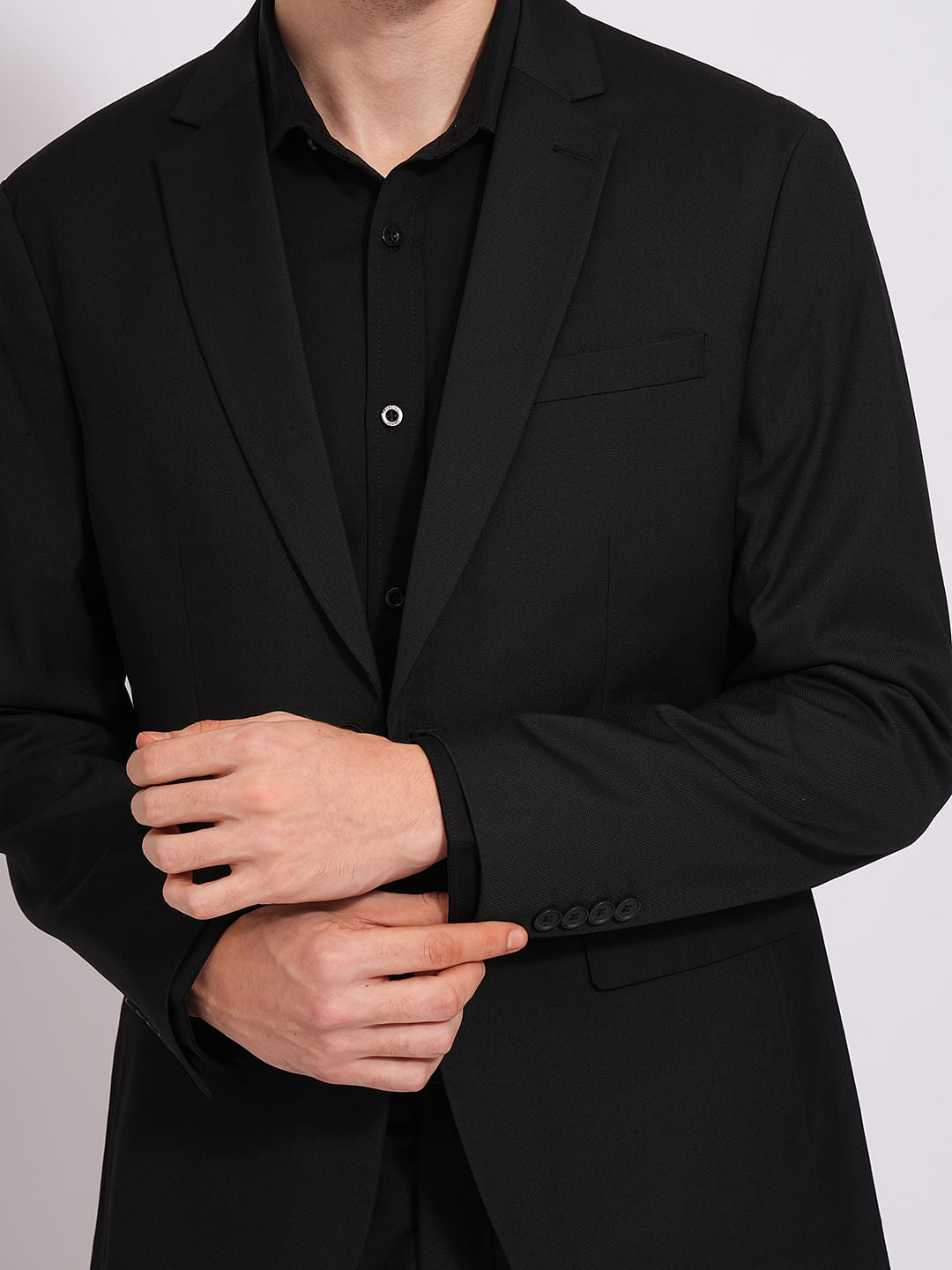 Black Structured Suit-Set Blazer