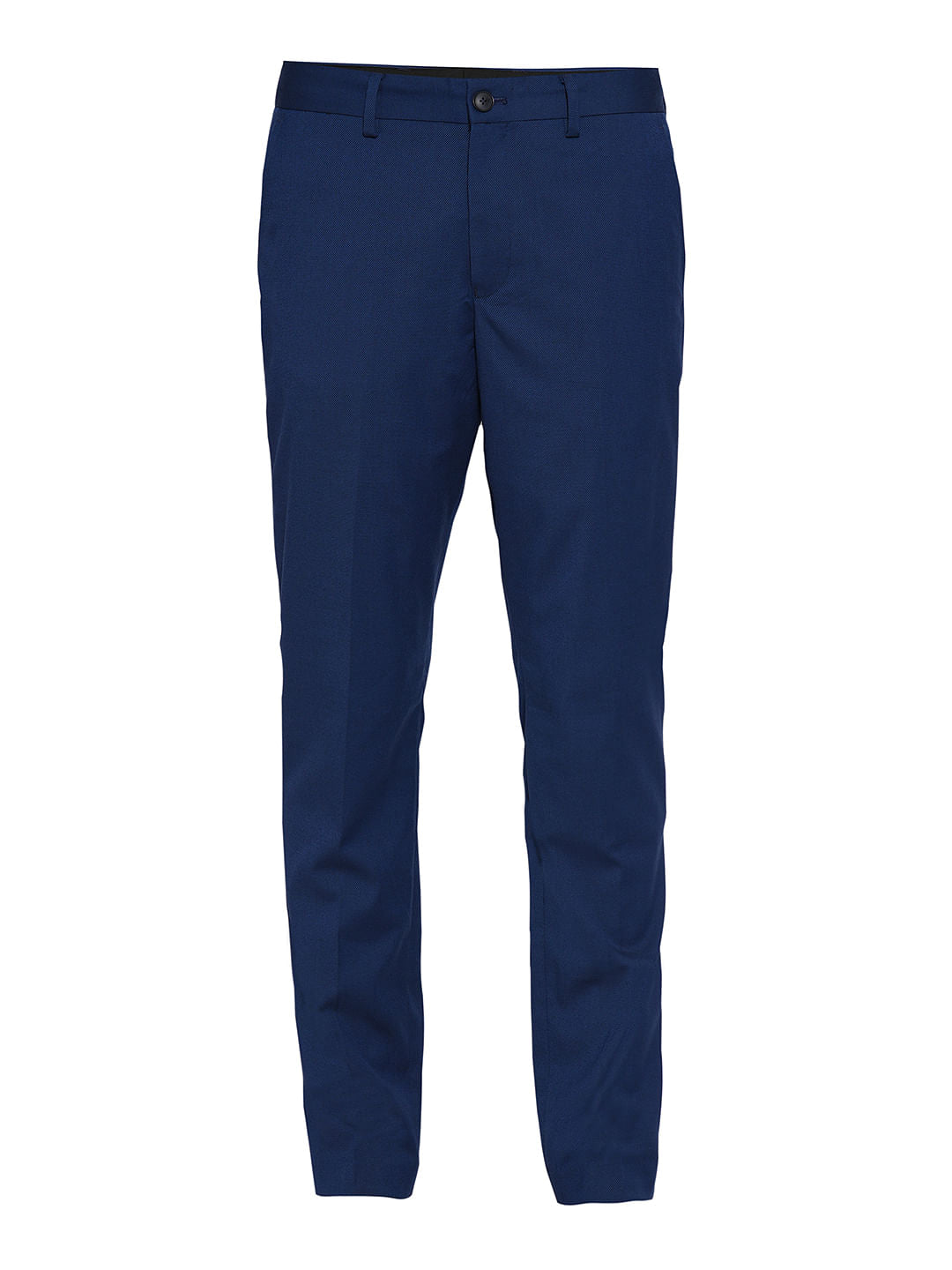 Dark Blue Structured Suit-Set Trousers