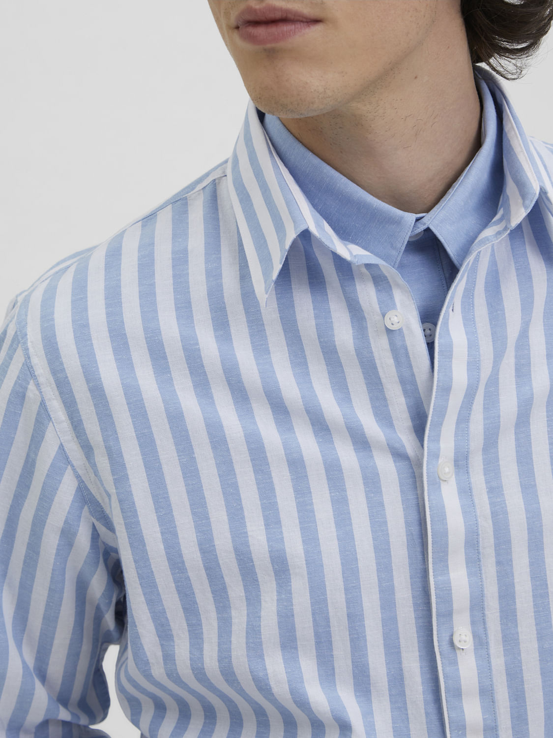 Blue Striped Full Sleeves Shirt