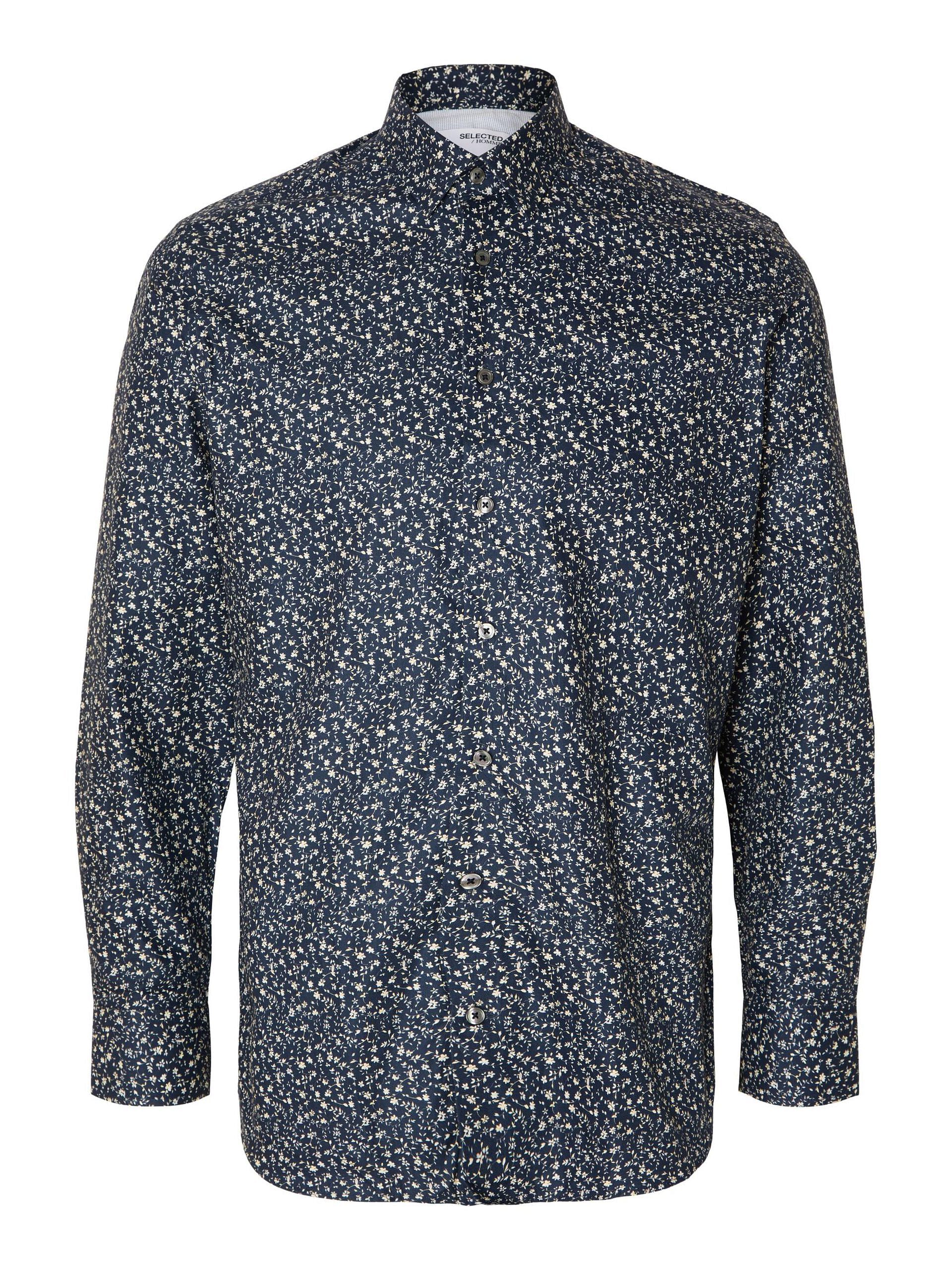 Blue Printed Full Sleeves Shirt