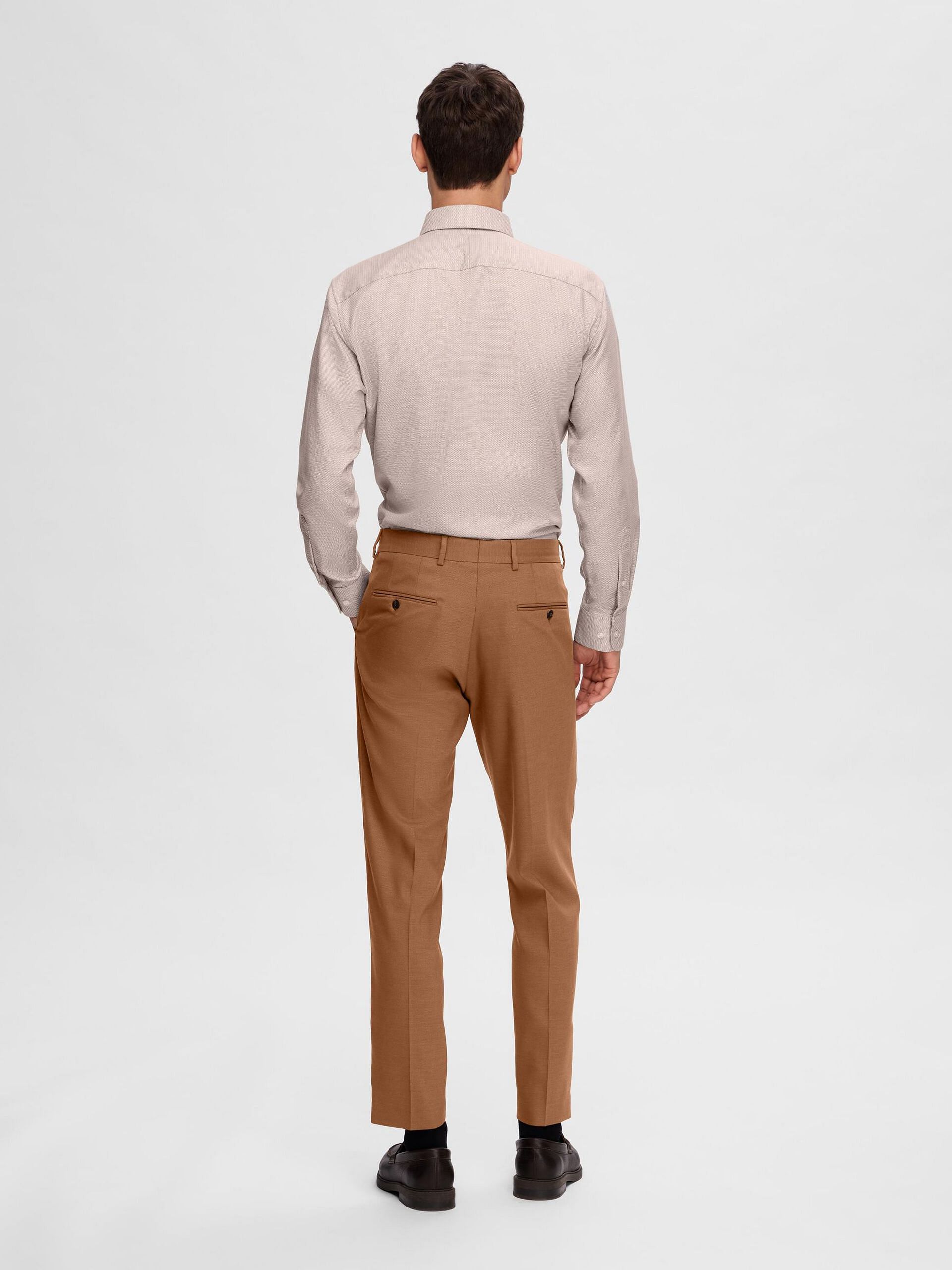 Brown Wrinkle Free Full Sleeves Shirt