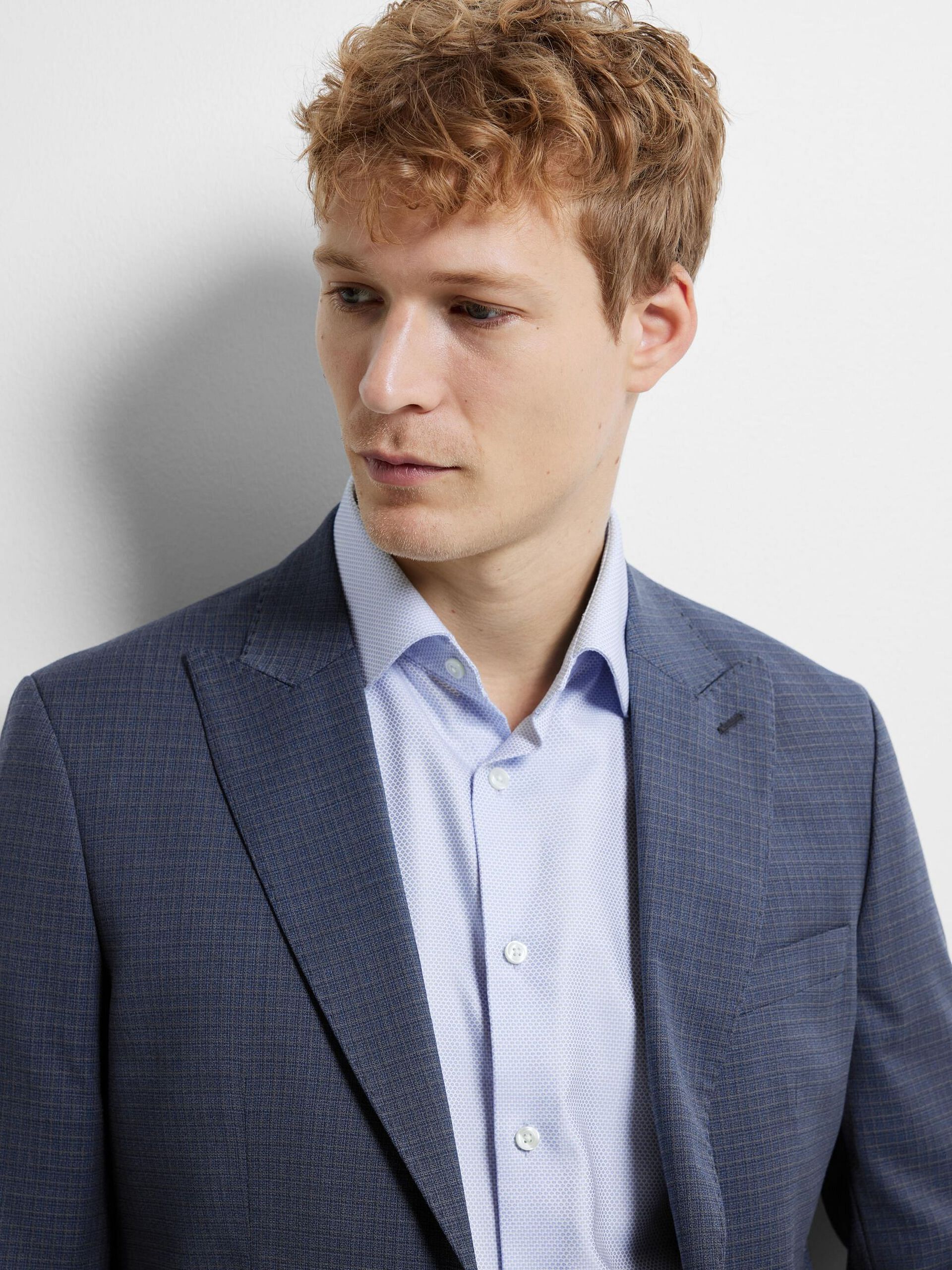 Blue Wrinkle Free Full Sleeves Shirt