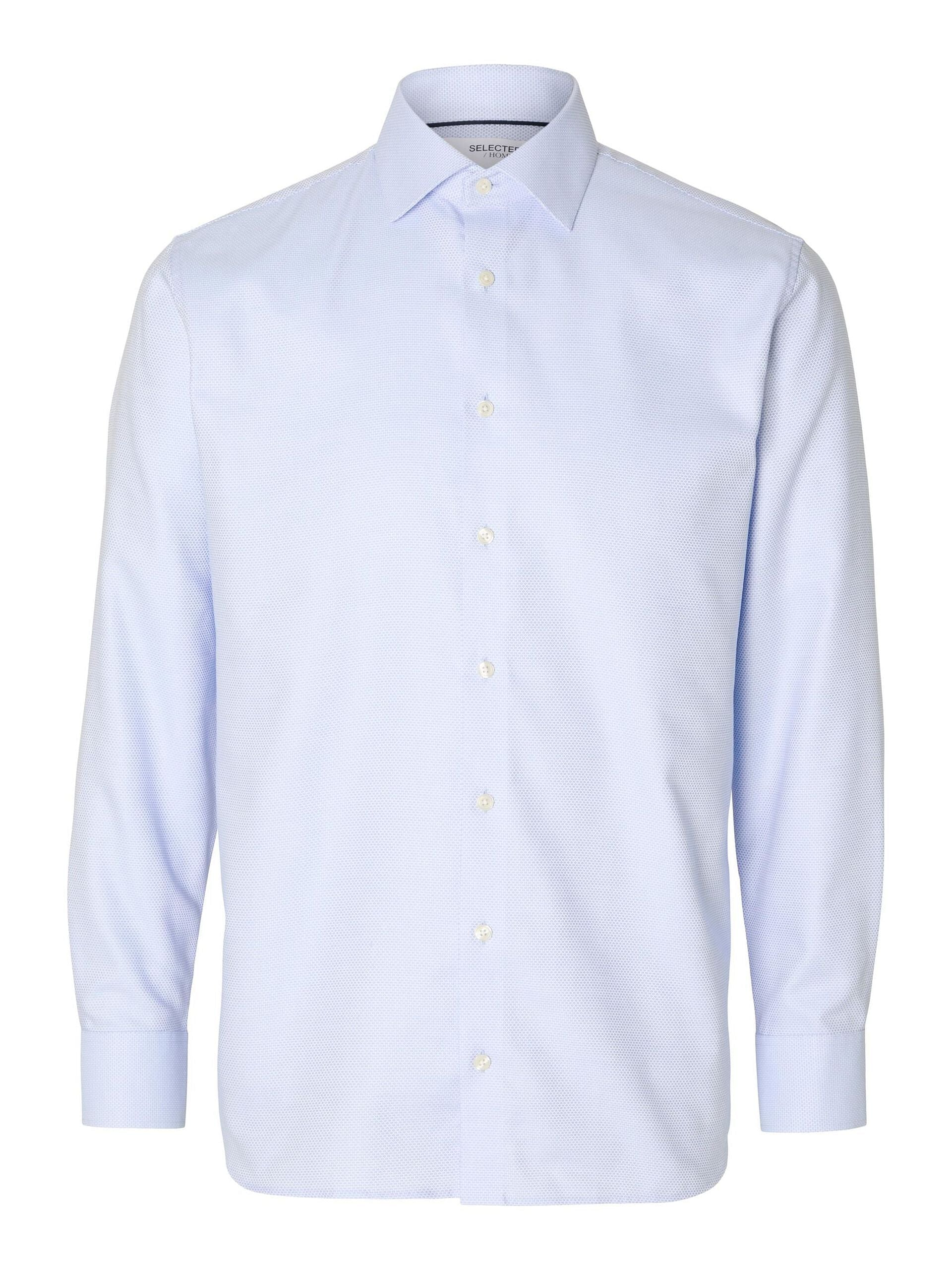 Blue Wrinkle Free Full Sleeves Shirt
