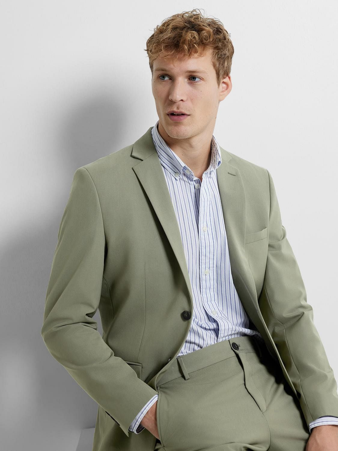 Light Blue Striped Poplin Shirt