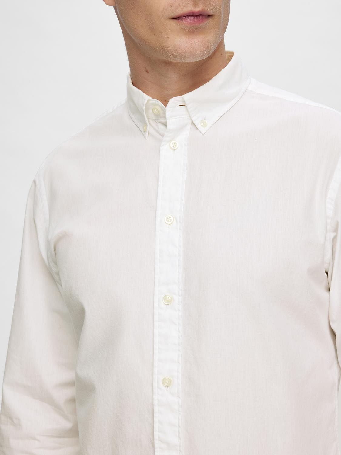 White Poplin Full Sleeves Shirt