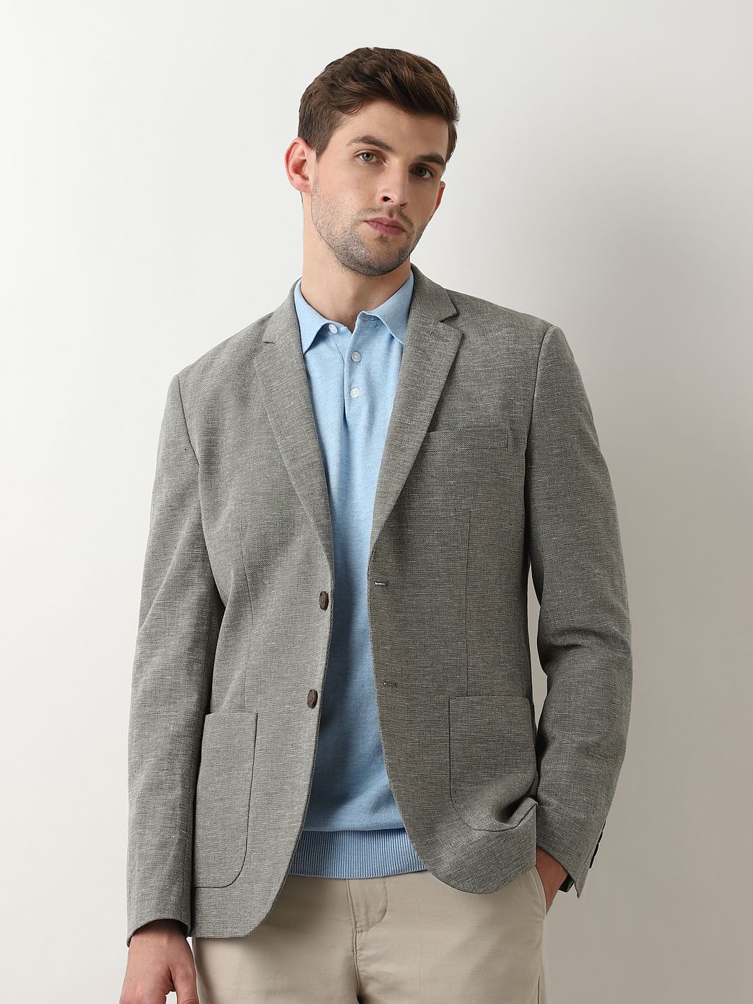 Green Linen Tailored Blazer