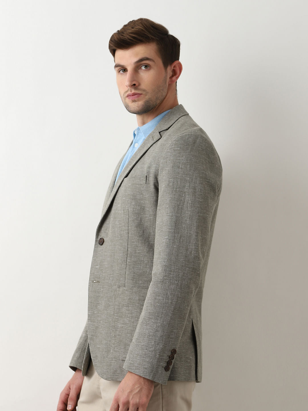 Green Linen Tailored Blazer