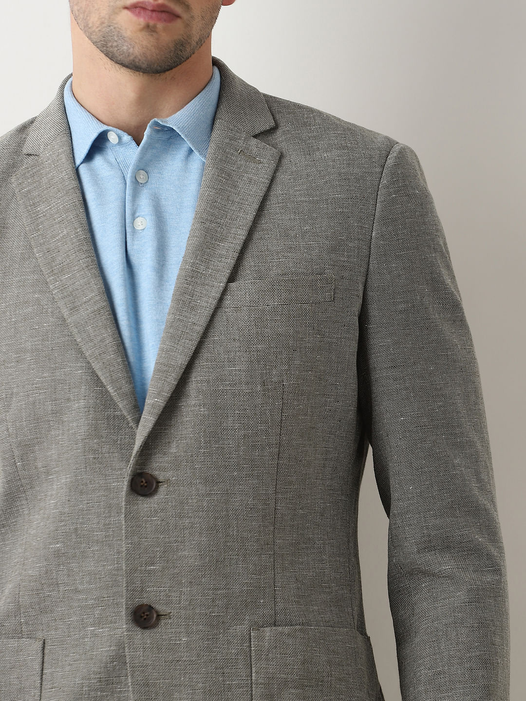 Green Linen Tailored Blazer