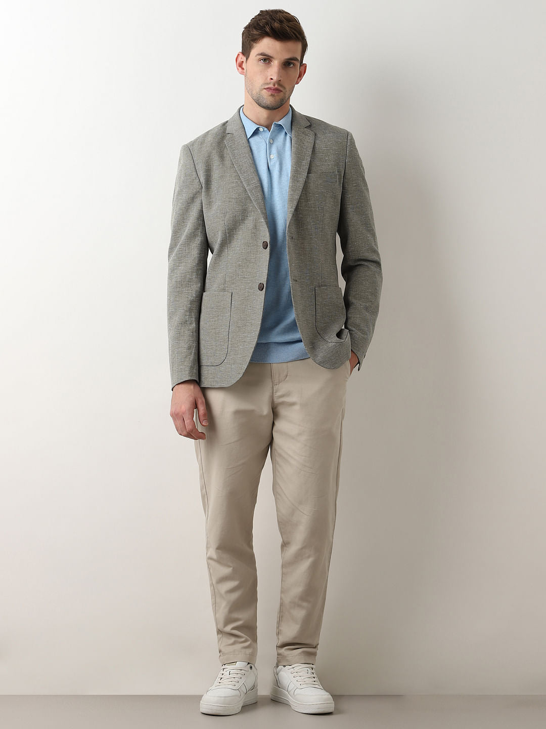 Green Linen Tailored Blazer